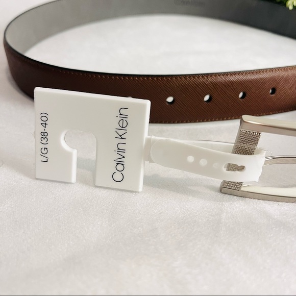 CALVIN KLEIN belt in brown color business casual faux leather - Picture 2 of 8